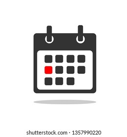 Web Flat calendar Icon. Calendar on the wall