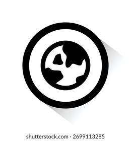 Web Flat Earth logo icono de arte Vector