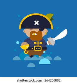 Web flat pirate illustration