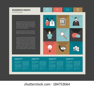 Web flat, simply template banner. Modern icon collection. Sample blog design.