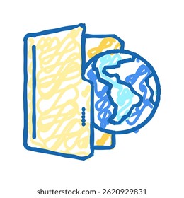 web folder doodle icon sketch vector. web folder sign. isolated symbol illustration