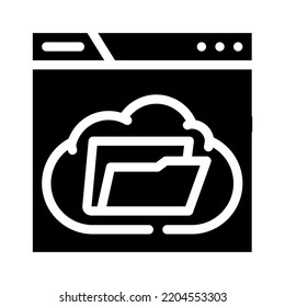 web folder glyph icon vector. web folder sign. isolated symbol illustration