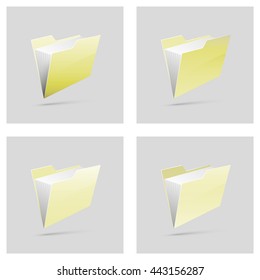 Web Folder icon. The package of documents icon. Paper folder for storage icon. File icon. Important documents. Business briefcase. Place the computer icon
