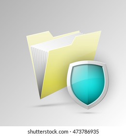 Web Folder icon. The package of documents icon. Paper folder for storage icon. File icon. Important documents. Business briefcase. Place the computer icon
