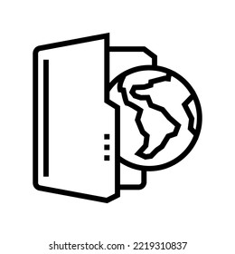web folder line icon vector. web folder sign. isolated contour symbol black illustration