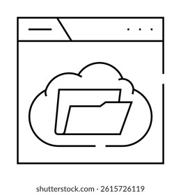 web folder line icon vector. web folder sign. isolated contour symbol black illustration