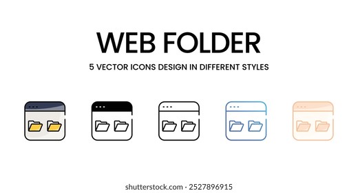 Web Folder vector icons set stock illustration