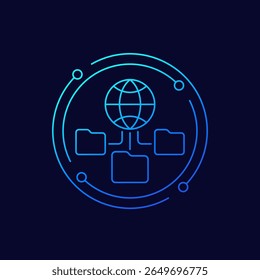 Web-Ordner-Symbol, lineares Design