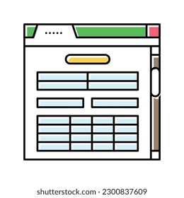 web form document paper color icon vector. web form document paper sign. isolated symbol illustration