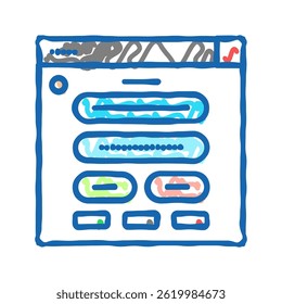 web form registration doodle icon sketch vector. web form registration sign. isolated symbol illustration