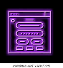 registro de formulario web de neon light sign vector. ilustración de registro de formulario web