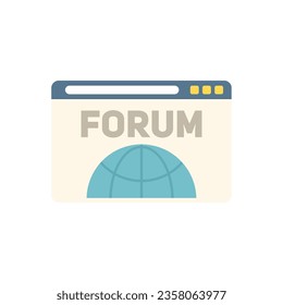 Web forum icon flat vector. Online business. Social meeting isolated