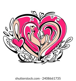 Web Friendly Flat Illustration Valentine's Love Card, Perfect for Expressing Affection in Modern Style