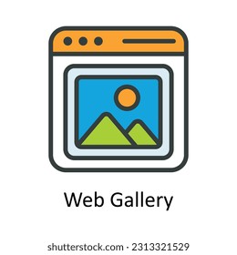 Web Gallery Vector   Fill outline  Icon Design illustration. Digital Marketing  Symbol on White background EPS 10 File