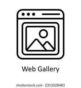 Web Gallery Vector    outline  Icon Design illustration. Digital Marketing  Symbol on White background EPS 10 File