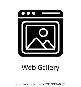 Web Gallery Vector    Solid  Icon Design illustration. Digital Marketing  Symbol on White background EPS 10 File