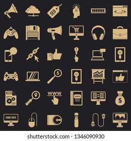 Web game icons set. Simple style of 36 web game bile vector icons for web for any design