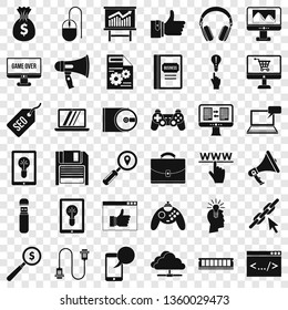 Web game icons set. Simple style of 36 web game bile vector icons for web for any design