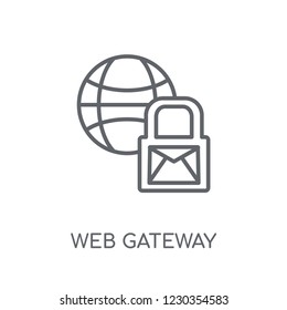 web gateway linear icon. Modern outline web gateway logo concept on white background from Internet Security and Networking collection. Suitable for use on web apps, mobile apps and print media.