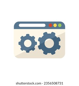 Web gear control icon flat vector. Plan screen. Data center isolated