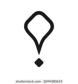 Pino do marcador geométrico da Web para ícone de navegação. Ponteiro do território no mapa e direções de localização e local de implantação para viagem