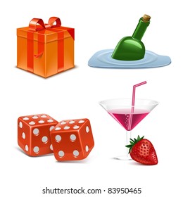 web gifts vector icon set