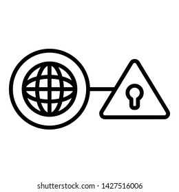 Web global firewall icon. Outline web global firewall vector icon for web design isolated on white background