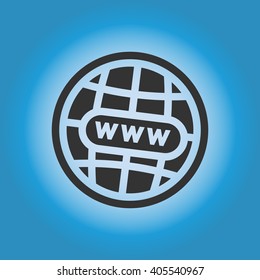 Web globe design, go to web, www icon, vector