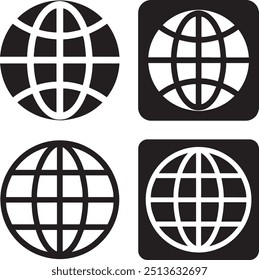 Web Globe Icon Symbol Vector Art Illustration