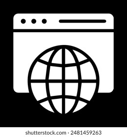 Web globe icon vector outline.