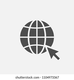 web globe. website icon. go to web