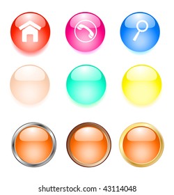 web glossy buttons with icon