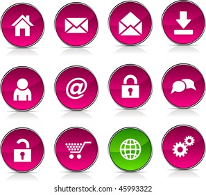 web glossy icons. Vector buttons.
