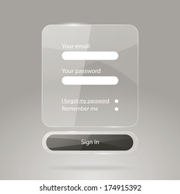 Web glossy login form page 