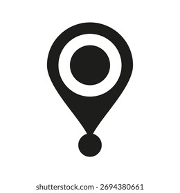 Web GPS objetivo para el ícono de navegación. Anclar en el mapa y las direcciones de localización y ubicación de despliegue para viajar y buscar el lugar deseado