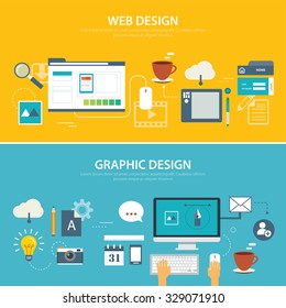 web and graphic banner flat design