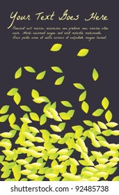 Web / Graphic design greeting card - Yellow leaves on gray background / can be used for infographics
