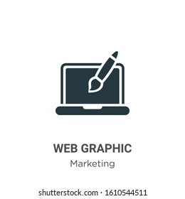 Web graphic glyph icon vector on white background. Flat vector web graphic icon symbol sign from modern marketing collection for mobile concept and web apps design.