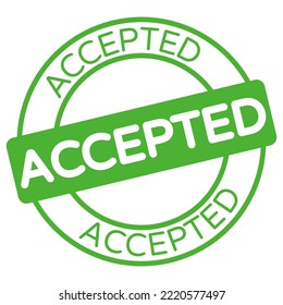 Web Green Accepted stamp grunge vector illustration