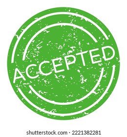 Web Green Accepted stamp sticker with grunge vector illustration