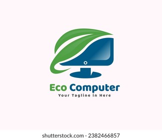 web green eco network technology logo design template illustration inspiration