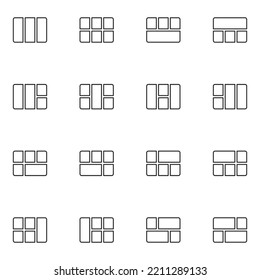 Web Grid Line Icon Set