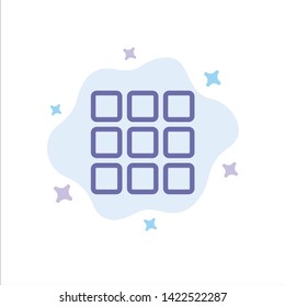 Web, Grid, Shape, Squares Blue Icon on Abstract Cloud Background