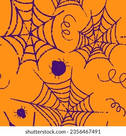 Web. Halloween decor. Texture illustration. Vector seamless pattern