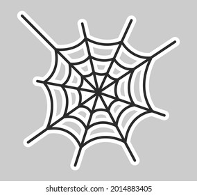 web halloween sticker. Vector illustration