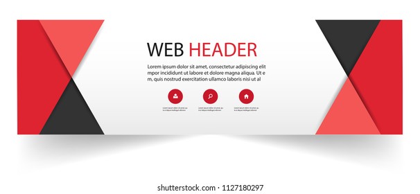 Web Header Abstract Red Black Triangle Background Vector Image
