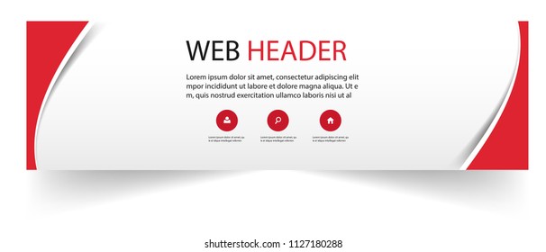 Web Header Abstract Red Curve Design Vector Image
