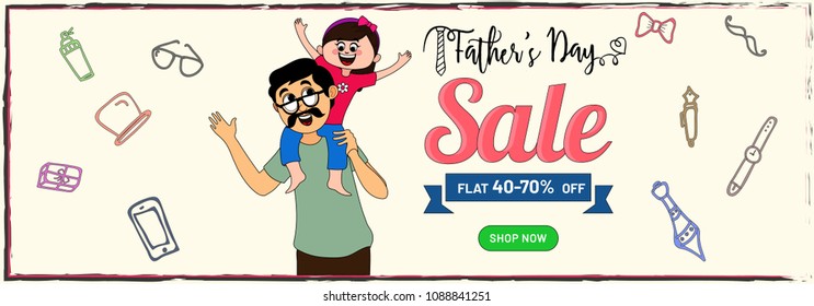 Web header or banner design for Father's Day celebrations.