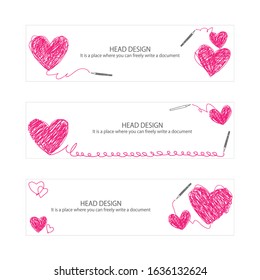 web header design of the heart that I constituted at a line,