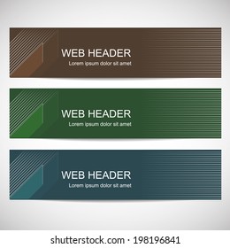 Web header in flat design style/Design template for a web site or a header